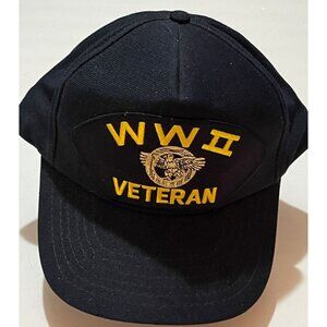 WWII Veteran Design Cap with embroidery on front, Adjustable Plastic Snap